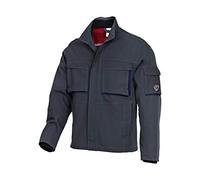 BP 1482-060-10-44 - Peto de tela con forro de goma, 300,00 g/m², algodón puro, color azul oscuro, 44