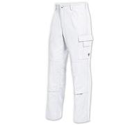BP 1486-060-21-50 - Pantalones de trabajo con parte trasera elástica, 300,00 g/m², algodón puro, color blanco, 50