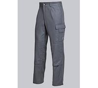 BP 1486-060-53-42 - Pantalones de trabajo con parte trasera elástica, 300,00 g/m², algodón puro, color gris oscuro, talla 42