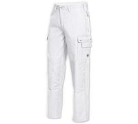BP 1493-720-21-30l Pantalones de Trabajo de algodón Reforzado, Estilo Vaquero con Varios Bolsillos, Color Blanco, Talla 30 L