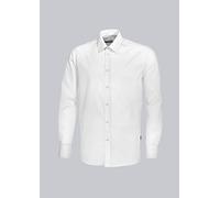 BP 1563-682-21-39/40 Camisa para hombre, manga larga con puños, 125,00 g/m², mezcla de tejidos con elástico, blanco, 39/40