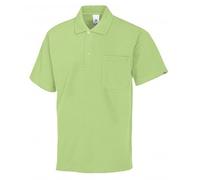 BP 1612-181-78-4XL - Polo unisex de manga 1/2, cuello de polo con botones, 70 cm, 220,00 g/m², mezcla de tejidos, color verde claro, 4XL