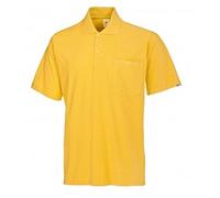 BP 1612-181-86-XS - Polo unisex de manga 1/2, cuello de polo con botones, 70 cm, 220,00 g/m², mezcla de tejidos, amarillo, XS