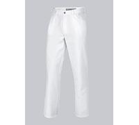 BP 1643-558-21-Ml - Pantalones unisex estilo vaquero con goma ajustable en la parte trasera, 245,00 g/m2, mezcla de tela, color blanco