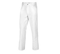 BP 1643-686-21-Ml - Pantalones unisex estilo vaquero con elástico trasero ajustable, mezcla de 230,00 g/m² con elástico, color blanco, Ml