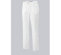 BP 1647-400-21-40l Pantalones Para Mujer, Con Cintura Plisada Y Bolsillos, 215,00 G/m² Mezcla de Telas, Blanco, 40 l