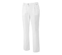 BP 1647-400-21-44s - Pantalones para mujer (con pliegues y bolsillos, 215,00 g/m2, mezcla de tela, 44s), color blanco