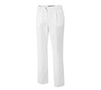 BP 1647-400-21-48l - Pantalones para mujer, con pliegues en la cintura y bolsillos, 215,00 g/m², mezcla de tejidos, color blanco, 48 l
