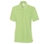 BP 1648-181-78-S - Polo de manga corta para mujer (cuello de polo con tira de botones, 64 cm, 220,00 g/m2, mezcla de tela), color verde claro