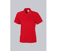 BP 1648-181-81-2XL - Polo de manga corta para mujer (cuello de polo con tira de botones, 64 cm, 220,00 g/m2, mezcla de tela), color rojo