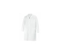 BP 1656-130-21-XLn - Abrigo unisex de manga larga, cuello con sobreborde, 205 g/m2, algodón puro, color blanco, talla XL