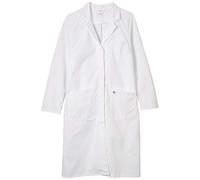 BP 1699-130-21-52n - Abrigo de manga larga para mujer, cuello con solapa, 205,00 g/m², algodón puro, color blanco, 52N