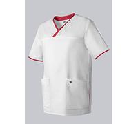 BP 1701-485-2188 - Casaca para él y ella, ajuste normal, 50% algodón/50% poliéster, blanco/coral, talla XSn