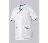 BP 1703-485-2106 Casaca para él y ella, Ajuste normal, 50% algodón/50% poliéster, Blanco/Azul Acero, Talla Ln