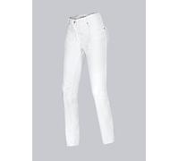 BP 1732-687-21-38/32 - Pantalones vaqueros para mujer, tejido elástico, 300,00 g/m2, mezcla de tela con elástico, color blanco, 38/32