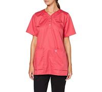 BP 1740-435-188-S - Casaca para mujer, manga 1/2, cuello en V con banda estrecha a presión, mezcla de tejidos, coral, S
