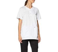 BP 1740-435-21-S - Casaca para mujer, manga 1/2, cuello en V con banda estrecha a presión, mezcla de tejidos, blanco, S