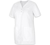 BP 1740-435-21-XL - Casaca para mujer, manga 1/2, cuello en V con banda estrecha a presión, mezcla de tejidos de 180,00 g/m², blanco, XL