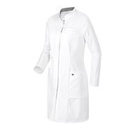 BP 1746-684-21-44n - Bata de médico para mujer, manga larga, con insertos elásticos, 200,00 g/m², mezcla de tela con elástico, color blanco, 44n
