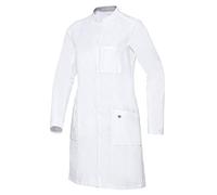 BP 1752-130-0021-38n Bata médica para mujer, manga larga, sistema de elevación de brazos, 205,00 g/m², algodón puro, blanco, 38n