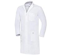 BP 1753-130-0021-60n - Bata médica para Hombre, Manga Larga, Sistema de Levantamiento de Brazos, 205,00 g/m², algodón Puro, Color Blanco, 60N