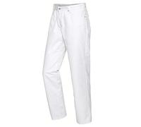 BP 1758-558-0021-Ll - Pantalón vaquero unisex con cintura elástica ajustable, 245,00 g/m², mezcla de tejidos, color blanco, Ll