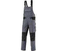 BP 1791-555-53-64n - Peto de peto, tirantes elásticos con fijación de clip, 295,00 g/m², mezcla de tejidos, color gris oscuro/negro, 64N