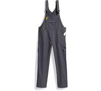 BP 1797-720-56-60n - Pantalones de trabajo con doble botón de cintura y parte trasera elástica, 305,00 g/m², algodón reforzado, color gris y azul oscuro, 60n