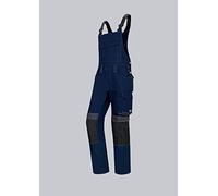 BP 1802-720-110-58l - Peto de peto, tirantes elásticos con fijación de clip, 305,00 g/m², algodón reforzado, color azul oscuro y antracita, 58 l