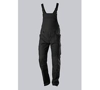 BP 1821-565-0032-30/32L - Peto de mezcla de tela, tirantes elásticos con clip, 65% poliéster, 35% algodón, talla 30/32 L, color negro