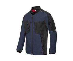 BP 1822-565-1432-34/37n - Chaqueta de trabajo para hombres, cuello alto forrado y cremallera frontal, 65% poliéster, 35% algodón, color azul noche, talla 34/37 N