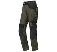 BP 1825-032-0032-30s - Mezcla de tela con pantalones de trabajo para hombres, cintura alta en la espalda, 65% poliéster/35% algodón, color negro, talla 30S