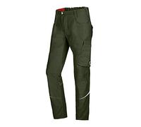 BP 1960-570-0073-41/42n - Mezcla de tela con pantalones de trabajo elásticos para hombres, silueta delgada con cintura superior en la espalda, 65% poliéster/35% algodón, verde oliva, talla 41/42N