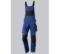 BP 1979-570-1332 - Peto con bolsillos en las rodillas - Tirantes elásticos - Cintura ajustable - 65% poliéster, 35% algodón - Ajuste largo - Tamaño: 48 l - Color: azul real/negro