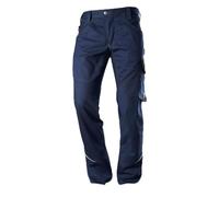 BP 1980-570-110 Pantalones de trabajo estrechos - Silueta delgada - Material elástico - Espalda elástica - Corte ergonómico - 65% poliéster, 35% algodón - Corte corto - Talla: 46s - Color: azul oscuro