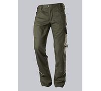 BP 1980-570-73 Pantalones de trabajo estrechos - Silueta delgada - Material elástico - Espalda elástica - Corte ergonómico - 65% poliéster, 35% algodón - Corte corto - Talla: 52s - Color: verde oliva