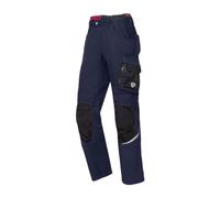 BP 1998-570-1432 - Pantalones de trabajo con bolsillos acolchados en las rodillas - silueta delgada - Correa trasera elástica - 65% poliéster, 35% algodón - corte corto - Tamaño: 52 l - Color: azul