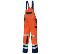 BP 2011-845-8510-52n - Mono de peto, tirantes elásticos con fijación de clip, 270,00 g/m², mezcla de telas, color naranja y azul oscuro, 52N