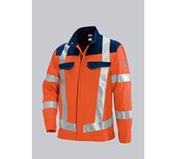 BP 2012-845-8510-56/58l - Chaqueta de trabajo, cuello alto, cremallera oculta, mezcla de tejidos de 270,00 g/m², color naranja y azul oscuro, 56/58 l