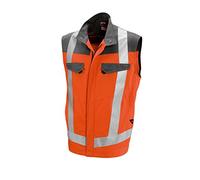 BP 2013-845-8553-64/66n, chaleco, cuello alto, cremallera oculta 270,00 g/m², mezcla de tela advertencia naranja/gris oscuro, 50/52n