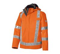 BP 2030-880-85-4XL - Chaleco de protección contra la intemperie para hombre, cuello alto y capucha desmontable, 100% poliéster, color naranja, talla 4XL