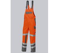 BP 2214-840-8553-37/38L - Pantalón de peto con tirantes elásticos con clip, 31% poliéster, 28% acrílico, 20% viscosa, 20% aramida y 1% otras fibras, talla 37/38L, color naranja