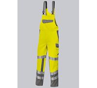 BP 2214-840-8653-43/44n - Pantalón de peto elástico con tirantes de clip, 31% poliéster, 28% acrílico, 20% viscosa, 20% aramida y 1% otras fibras, talla 43/44N, color amarillo