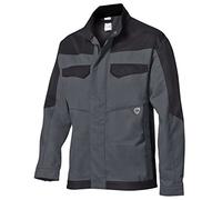 BP 2432-820-5332-56/58l Chaqueta de trabajo, cuello alto, cremallera oculta y cinta de botones de presión, 320,00 g/m², gris oscuro/negro, 56/58 l