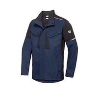 BP 2438-581-1432-52/54l Chaqueta de trabajo para hombres, cuello alto, cremallera oculta, 0.35 aramida/30% modacrílico/25% algodón/9% poliamida/1% otras fibras, azul noche/negro, 52/54l