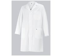 BP 1656-130-21-Ln - Abrigo unisex de manga larga, cuello con sobreborde, 205 g/m2, algodón puro, color blanco