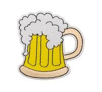 BP BRAUNERT PATCHES Parche termoadhesivo bordado con diseño de jarra de cerveza, tamaño 6,4 x 6,7 cm