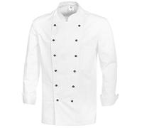 BP Gourmet 1500-130-21 - Chaqueta de cocinero (botones de bola no incluidos, manga larga, ajuste normal, talla: 50), color blanco