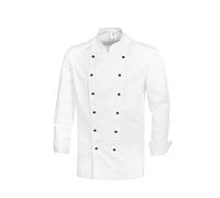 BP Gourmet 1500-130-21 - Chaqueta de cocinero (botones de bola no incluidos, manga larga, ajuste normal, talla: 44), color blanco
