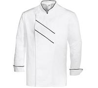 BP Gourmet 1538-400-2132 - Chaqueta de cocinero (manga larga, con ranuras de ventilación, ajuste normal, talla: 62), color blanco y negro